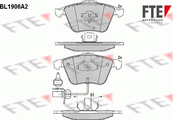 FTE 9010495 - Kit de plaquettes de frein, frein à disque cwaw.fr