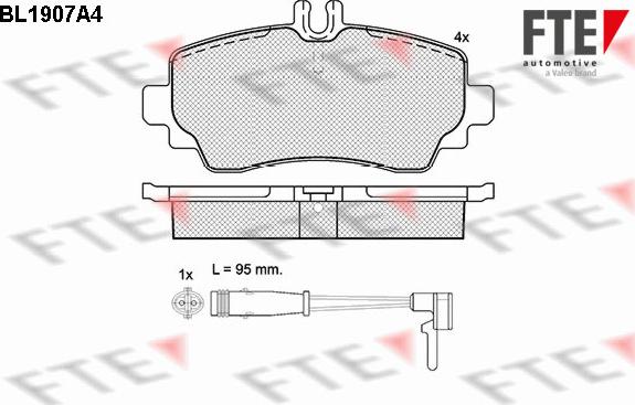 FTE BL1907A4 - Kit de plaquettes de frein, frein à disque cwaw.fr