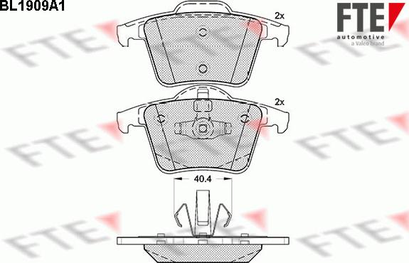 FTE 9010498 - Kit de plaquettes de frein, frein à disque cwaw.fr