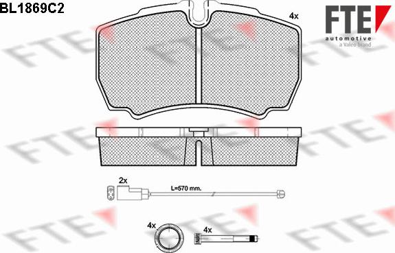 FTE 9010449 - Kit de plaquettes de frein, frein à disque cwaw.fr