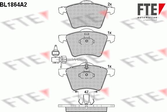 FTE BL1864A2 - Kit de plaquettes de frein, frein à disque cwaw.fr