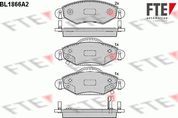 FTE BL1866A2 - Kit de plaquettes de frein, frein à disque cwaw.fr