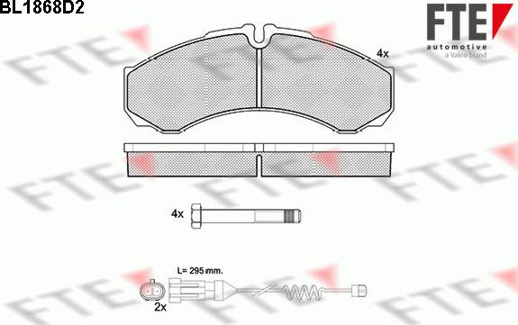 FTE BL1868D2 - Kit de plaquettes de frein, frein à disque cwaw.fr