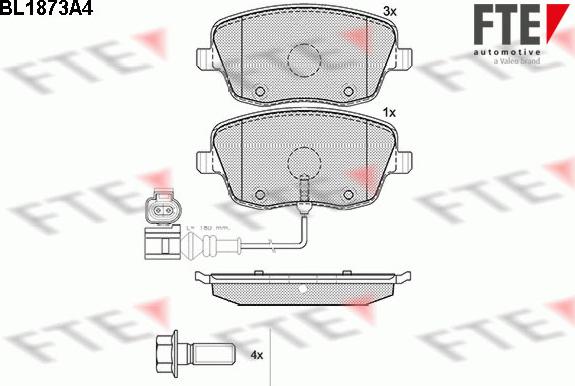 FTE 9010455 - Kit de plaquettes de frein, frein à disque cwaw.fr