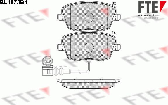 FTE 9010456 - Kit de plaquettes de frein, frein à disque cwaw.fr