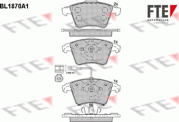 FTE 9010450 - Kit de plaquettes de frein, frein à disque cwaw.fr