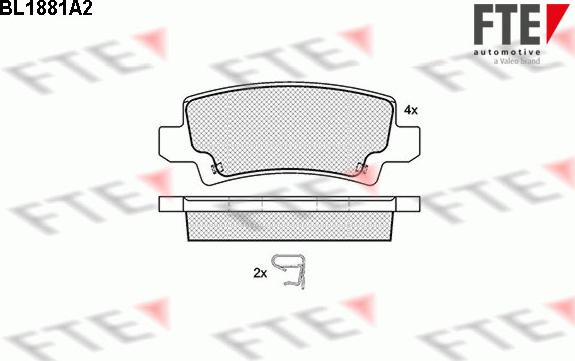 FTE 9010466 - Kit de plaquettes de frein, frein à disque cwaw.fr