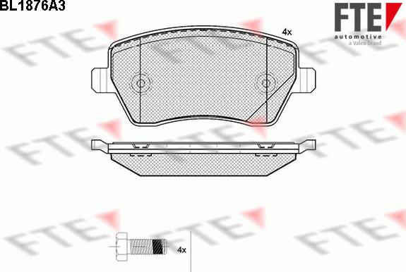 FTE BL1876A3 - Kit de plaquettes de frein, frein à disque cwaw.fr