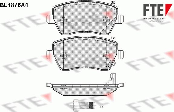 FTE 9010461 - Kit de plaquettes de frein, frein à disque cwaw.fr