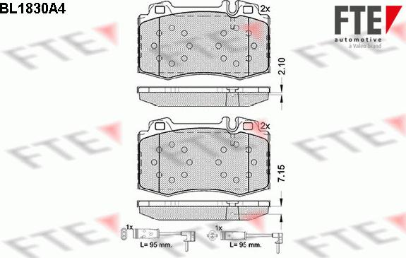 FTE BL1830A4 - Kit de plaquettes de frein, frein à disque cwaw.fr