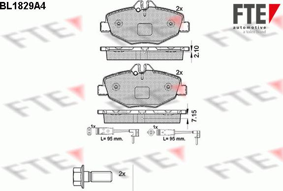 FTE BL1829A4 - Kit de plaquettes de frein, frein à disque cwaw.fr