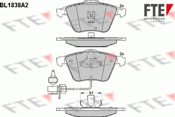 FTE 9010414 - Kit de plaquettes de frein, frein à disque cwaw.fr