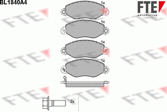 FTE BL1840A4 - Kit de plaquettes de frein, frein à disque cwaw.fr