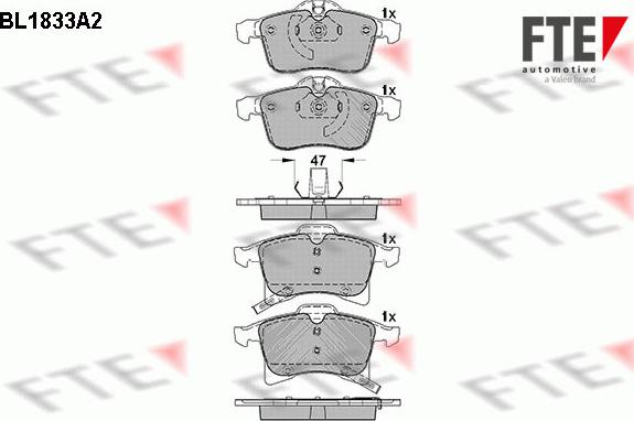 FTE BL1833A2 - Kit de plaquettes de frein, frein à disque cwaw.fr