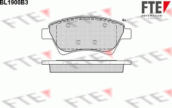 FTE BL1900B3 - Kit de plaquettes de frein, frein à disque cwaw.fr