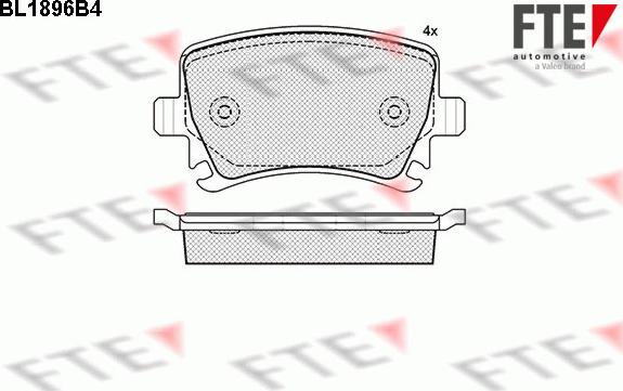 FTE BL1896B4 - Kit de plaquettes de frein, frein à disque cwaw.fr