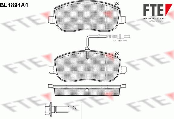 FTE BL1894A4 - Kit de plaquettes de frein, frein à disque cwaw.fr