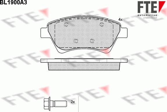 FTE BL1900A3 - Kit de plaquettes de frein, frein à disque cwaw.fr