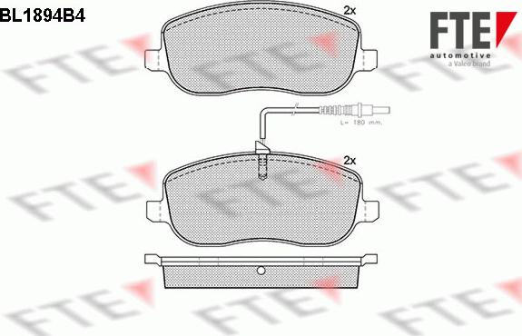 FTE BL1894B4 - Kit de plaquettes de frein, frein à disque cwaw.fr