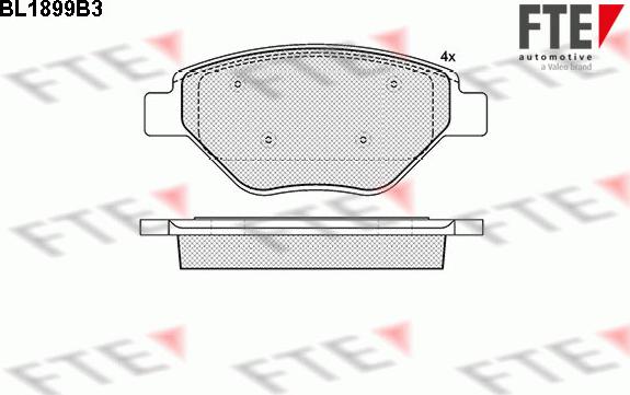 FTE BL1899B3 - Kit de plaquettes de frein, frein à disque cwaw.fr