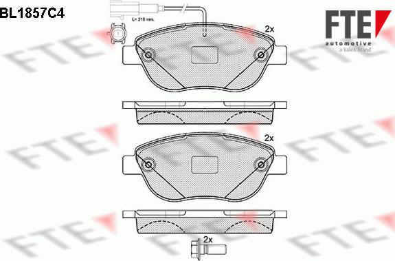 FTE 9010434 - Kit de plaquettes de frein, frein à disque cwaw.fr