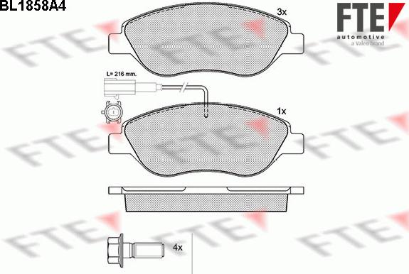 FTE 9010435 - Kit de plaquettes de frein, frein à disque cwaw.fr