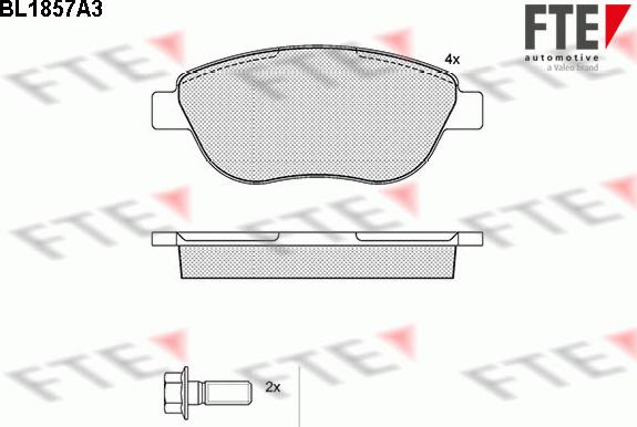 FTE 9010430 - Kit de plaquettes de frein, frein à disque cwaw.fr