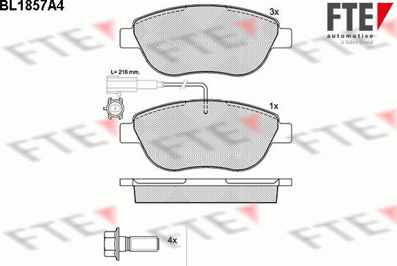 FTE 9010431 - Kit de plaquettes de frein, frein à disque cwaw.fr