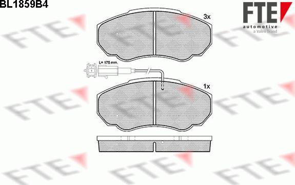 FTE 9010438 - Kit de plaquettes de frein, frein à disque cwaw.fr