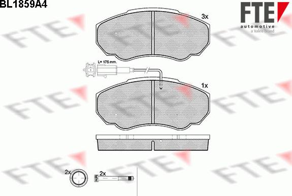 FTE 9010437 - Kit de plaquettes de frein, frein à disque cwaw.fr