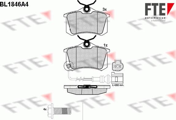 FTE 9010426 - Kit de plaquettes de frein, frein à disque cwaw.fr