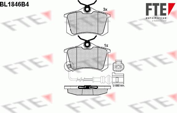 FTE 9010427 - Kit de plaquettes de frein, frein à disque cwaw.fr