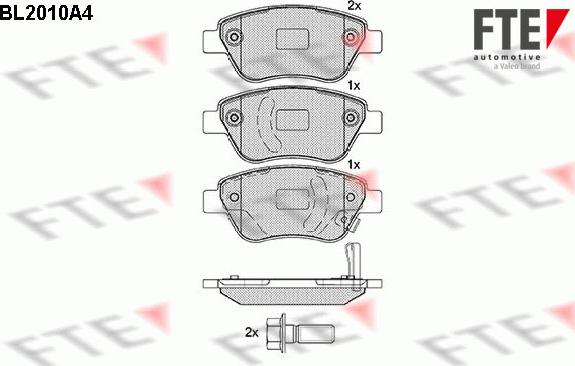 FTE BL2010A4 - Kit de plaquettes de frein, frein à disque cwaw.fr