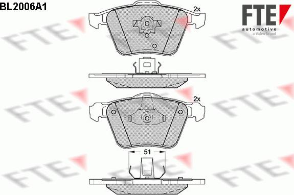 FTE 9010591 - Kit de plaquettes de frein, frein à disque cwaw.fr