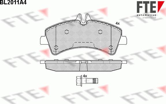 FTE BL2011A4 - Kit de plaquettes de frein, frein à disque cwaw.fr