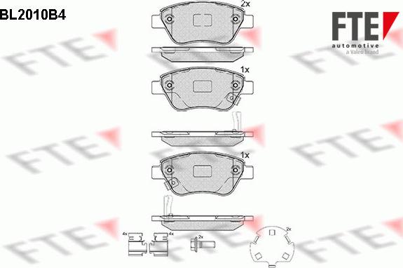 FTE BL2010B4 - Kit de plaquettes de frein, frein à disque cwaw.fr