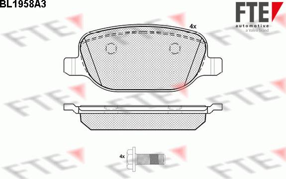 FTE 9010544 - Kit de plaquettes de frein, frein à disque cwaw.fr