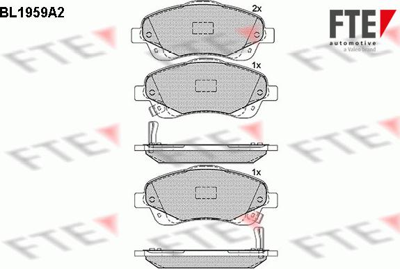 FTE BL1959A2 - Kit de plaquettes de frein, frein à disque cwaw.fr