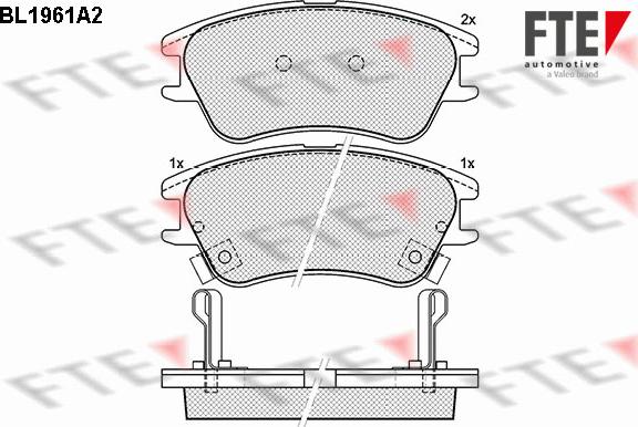 FTE BL1961A2 - Kit de plaquettes de frein, frein à disque cwaw.fr