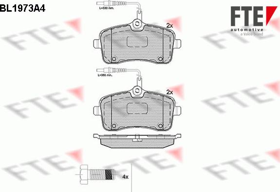 FTE 9010559 - Kit de plaquettes de frein, frein à disque cwaw.fr