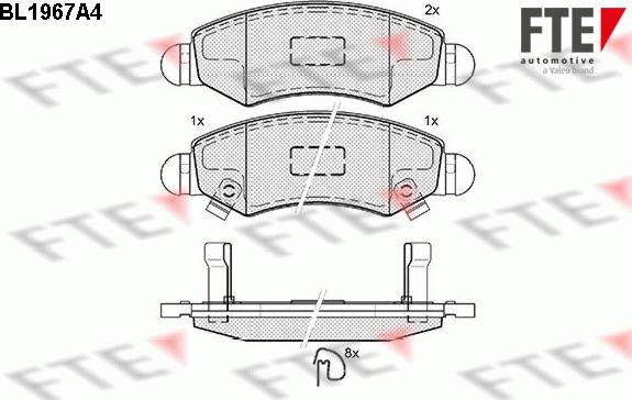 FTE 9010550 - Kit de plaquettes de frein, frein à disque cwaw.fr