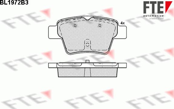 FTE BL1972B3 - Kit de plaquettes de frein, frein à disque cwaw.fr