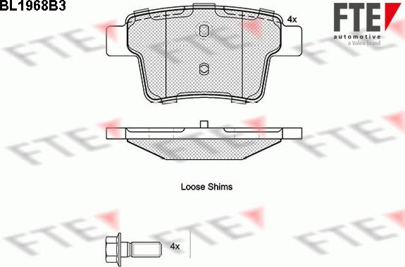 FTE 9010552 - Kit de plaquettes de frein, frein à disque cwaw.fr