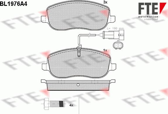 FTE BL1976A4 - Kit de plaquettes de frein, frein à disque cwaw.fr