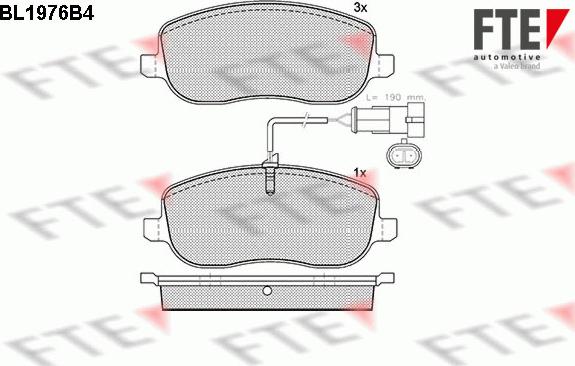 FTE BL1976B4 - Kit de plaquettes de frein, frein à disque cwaw.fr