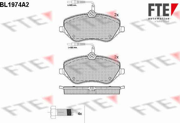 FTE 9010561 - Kit de plaquettes de frein, frein à disque cwaw.fr