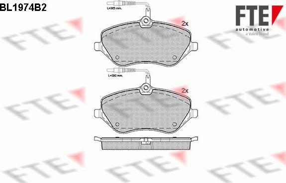 FTE BL1974B2 - Kit de plaquettes de frein, frein à disque cwaw.fr