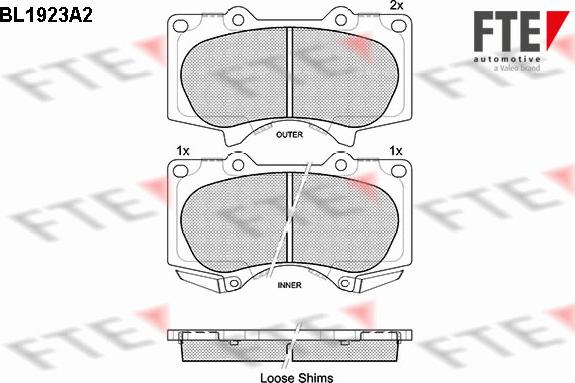 FTE BL1923A2 - Kit de plaquettes de frein, frein à disque cwaw.fr