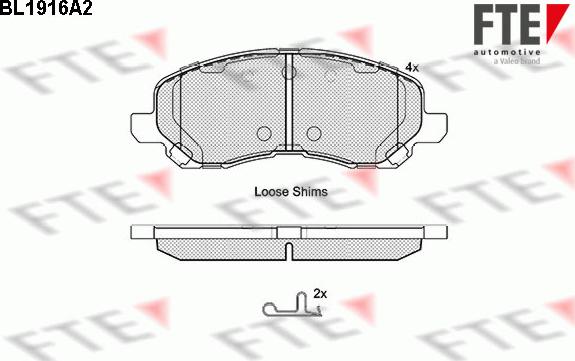 FTE 9010505 - Kit de plaquettes de frein, frein à disque cwaw.fr