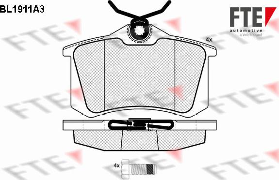 FTE BL1911A3 - Kit de plaquettes de frein, frein à disque cwaw.fr